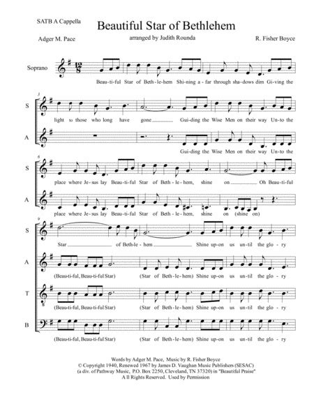 Beautiful Star Of Bethlehem Free Music Sheet - musicsheets.org