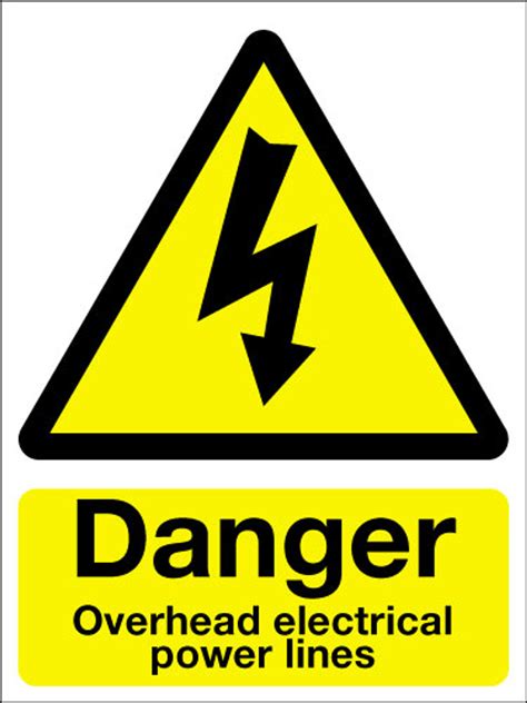 Danger overhead electrical power lines sign - Signs 2 Safety