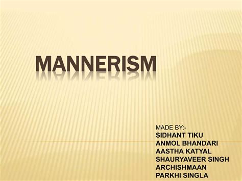 Mannerism Architecture | PPT