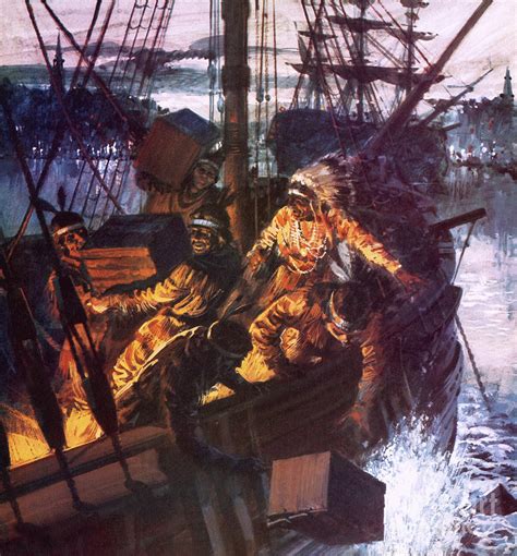 The Boston Tea Party Painting by English School - Pixels