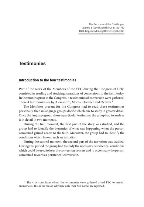 (PDF) Testimonies