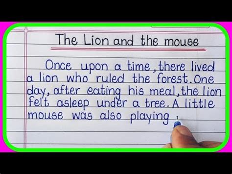 The Lion and the Mouse-Story/Story Writing/English Story/Beautiful ...