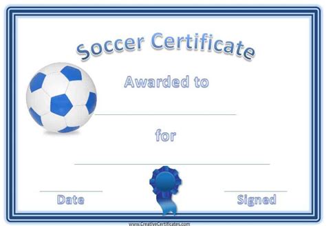 Soccer Award Certificate Template - Customize Online