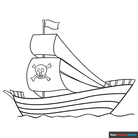 Pirate Ship Coloring Page | Easy Drawing Guides