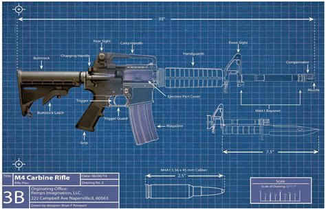 Artwork by Remps Imagination: M4 Carbine Blueprint