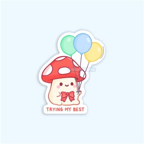 Cottagecore Mushroom Vinyl Sticker Cute Mushroom Sticker Decorative ...