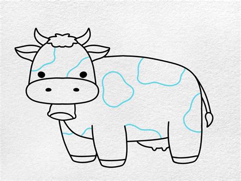 How to Draw a Cute Cow - HelloArtsy