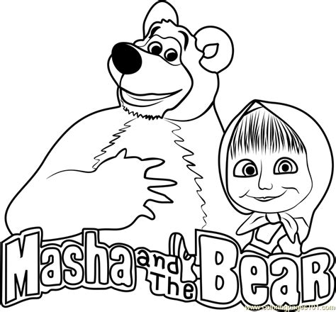 Masha and the Bear Coloring Page for Kids - Free Masha and the Bear ...