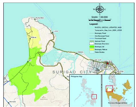 Map showing the study site in Surigao City, Philippines. | Download ...