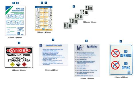 Pool Signs - Depth Markers 1.2m - Aquachem