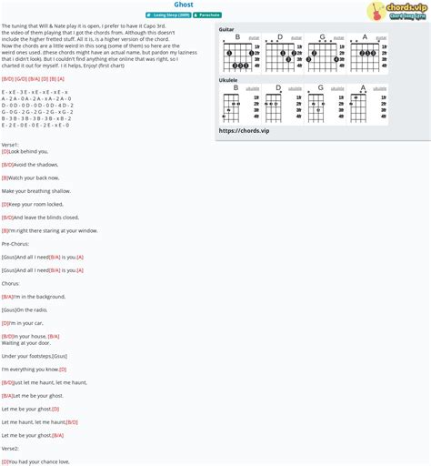 Chord: Ghost - Parachute - tab, song lyric, sheet, guitar, ukulele ...