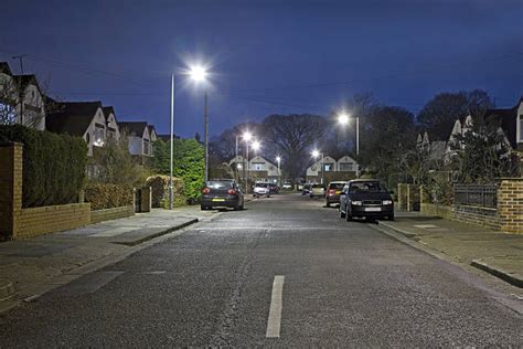 Suburban Street Night Stock Photos, Pictures & Royalty-Free Images - iStock