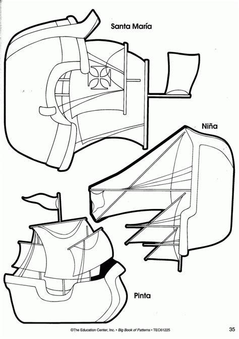 nina pinta santa maria craft templates - Clip Art Library