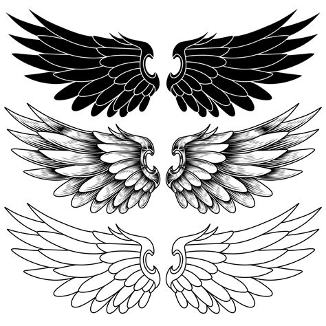 Free vector angel wings tattoo tribal outlime and line art design ...