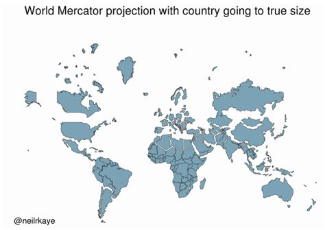 Mercator Misconceptions: Clever Map Shows the True Size of Countries ...