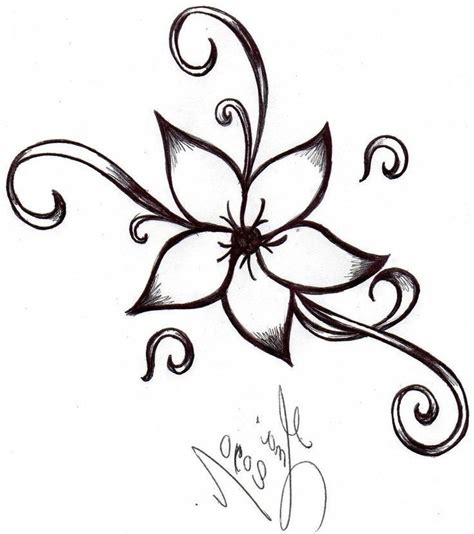 Easy Flower Drawing with Swirls