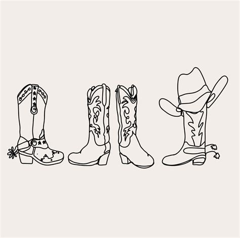 Cowboy Boot Outline