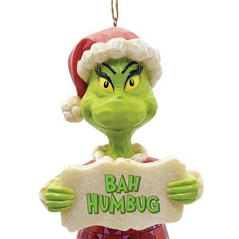 Dr Seuss Grinch Bah Humbug Hanging Ornament -13cm - Christmas Elves