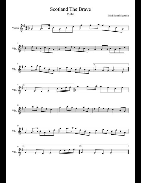 Scotland The Brave sheet music for Violin download free in PDF or MIDI