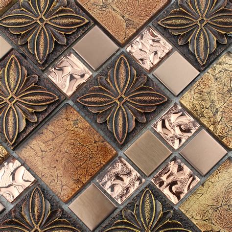 Glass tile Brown glass mosaic tiles crystal glass tile