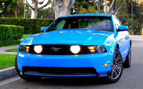 Ford Mustang GT blue car front view wallpaper | cars | Wallpaper Better