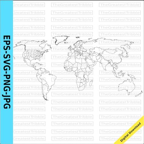 World Map Outline With Countries And States