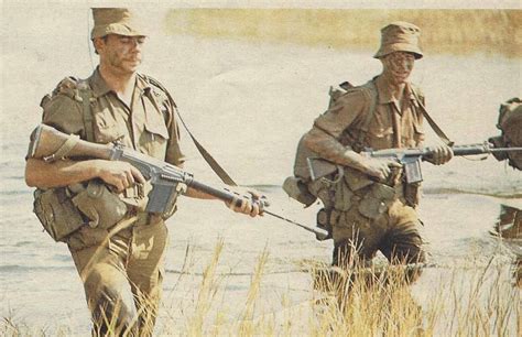 titovka-and-bergmutzen: SADF troops with their R1 rifles on patrol, mid ...