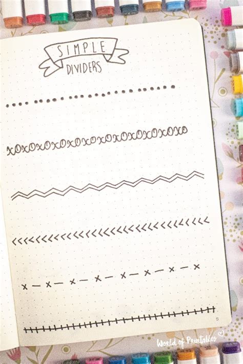 20+ Best Bullet Journal Divider Ideas + Free Practice Sheets