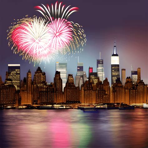 Fireworks over New York City · Creative Fabrica