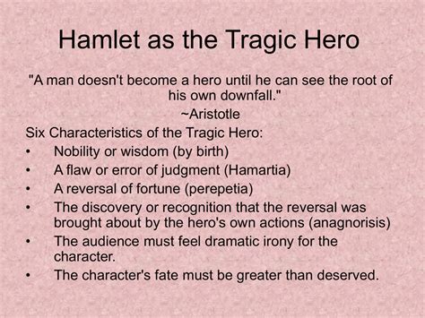 Hamlet as the Tragic Hero