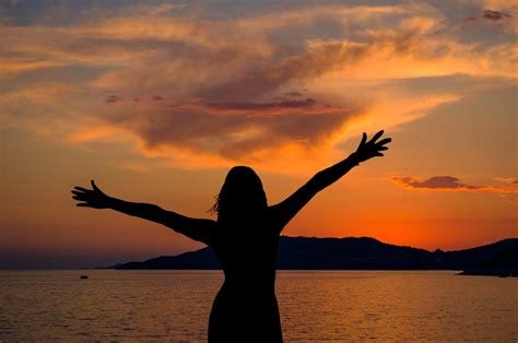 Free Images : sunset, woman, silhouette, horizon, clouds, dusk, people ...