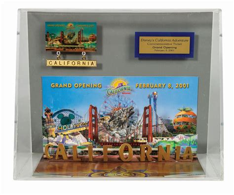 California Adventure Grand Opening Ticket Display.