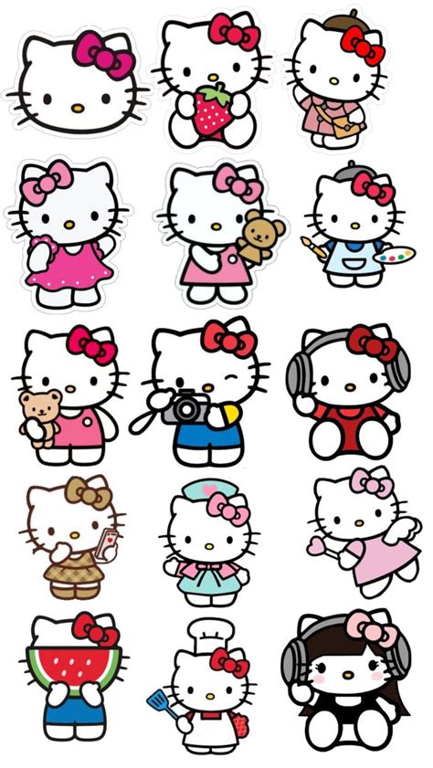 hello kitty wall stickers with many different designs