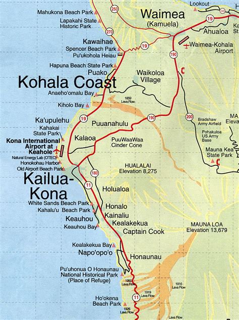 Image: Map of Kona Coast, Hawaii