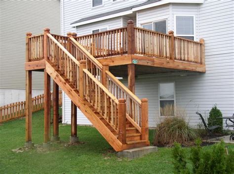 staircases coming off decks - Google Search | Cedar deck, Deck stairs ...