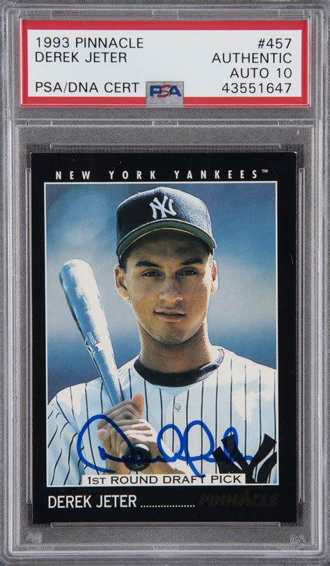 Lot Detail - 1993 Pinnacle #457 Derek Jeter Signed Rookie Card - PSA ...