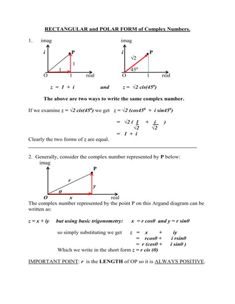 RECTANGULAR and POLAR FORM of Complex Numbers