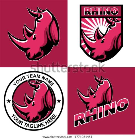 Rhino Mascot Logo Sport Design Stock Vector (Royalty Free) 1771081451 ...