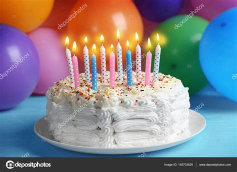 Birthday cake with candles — Stock Photo © belchonock #145703829