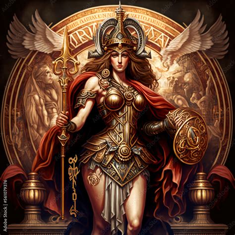 Greek mythology - ancient greek goddess Athena. Created with Generative ...