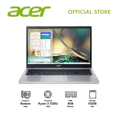 Acer Aspire 3 A31524PR4KG 15.6" HD AMD Ryzen 3 7320U 8GB 512GB SSD AMD ...