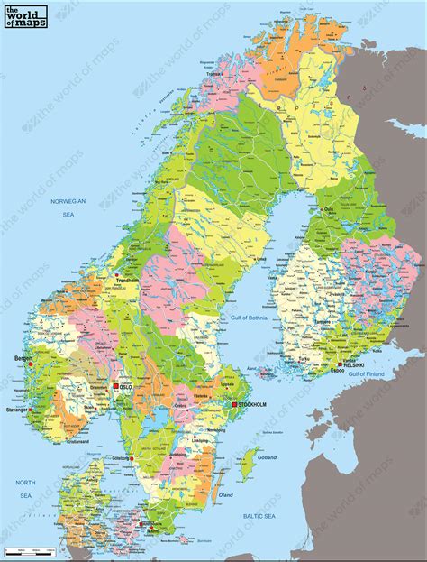 Large Regions Map Of Scandinavia Maps Of All Countries | Images and ...