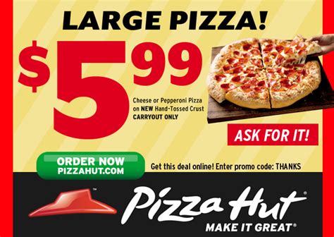 Pizza Hut Customer Appreciation Week: Large Pizzas Just $5.99 March 10 ...