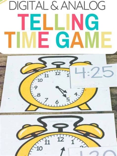 Fun Telling Time Game- Matching Digital And Analog Clocks - No Stress ...