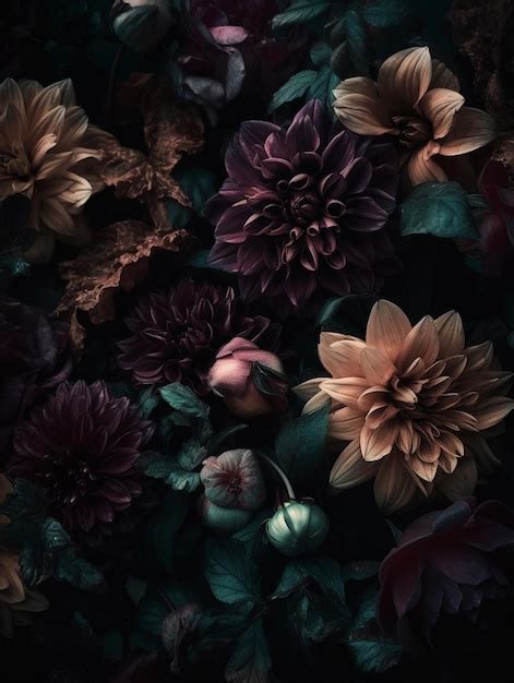 Premium Photo | A dark purple flower wallpaper for iphone