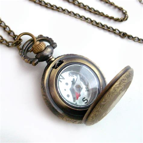 Pocket Watch Style Working Compass Pendant Compass Necklace