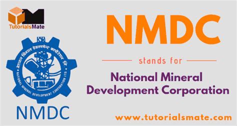 NMDC Full Form: What is the full form of NMDC? - TutorialsMate