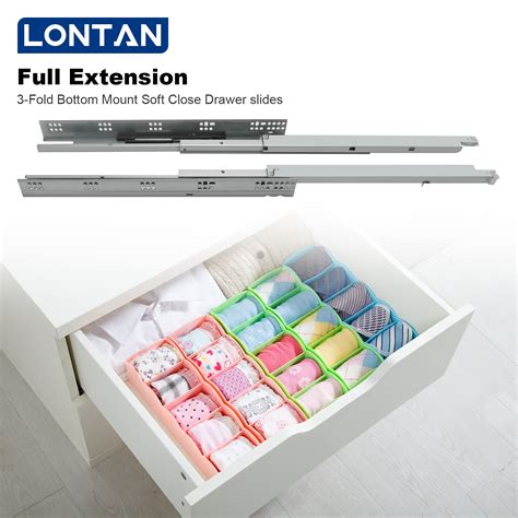 Snapklik.com : 6 Pair UnderMount Drawer Slides 18 Inch, Full Extension ...