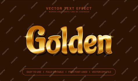 Premium Vector | Golden Editable Vector Text Effect