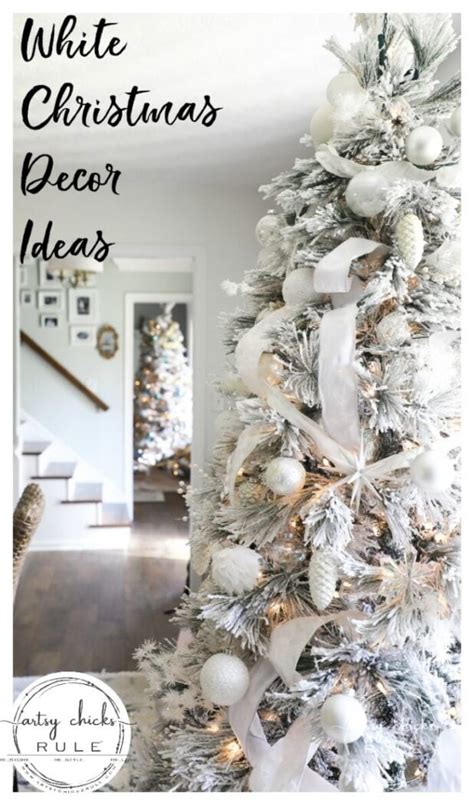 White Christmas Decor Ideas (dining room & foyer) - Artsy Chicks Rule®